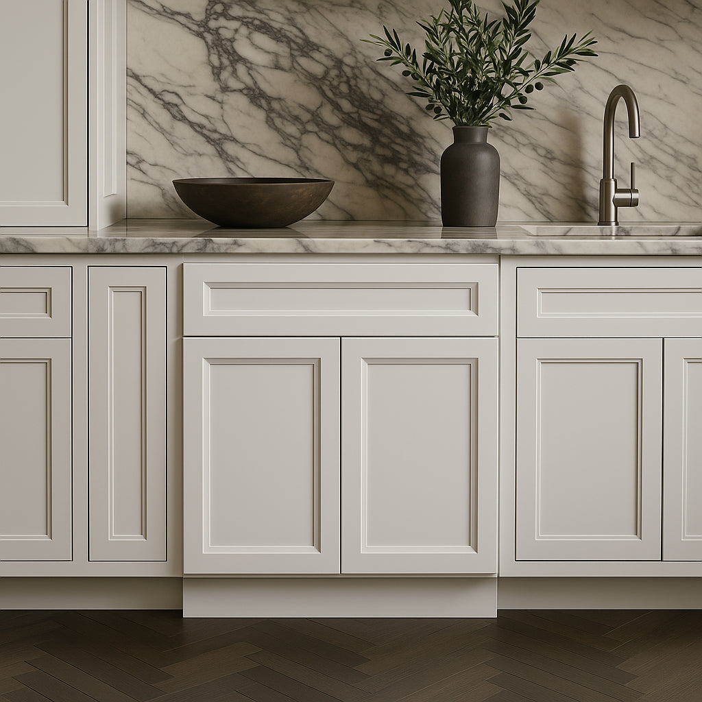 PELHAM & WHITE Keyport Shaker 30" White Plywood Kitchen Cabinet