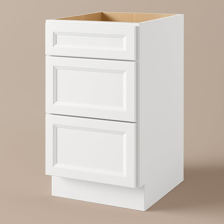 PELHAM & WHITE Keyport Shaker Drawer Base Kitchen Cabinet, White, Tool-Free Assembly
