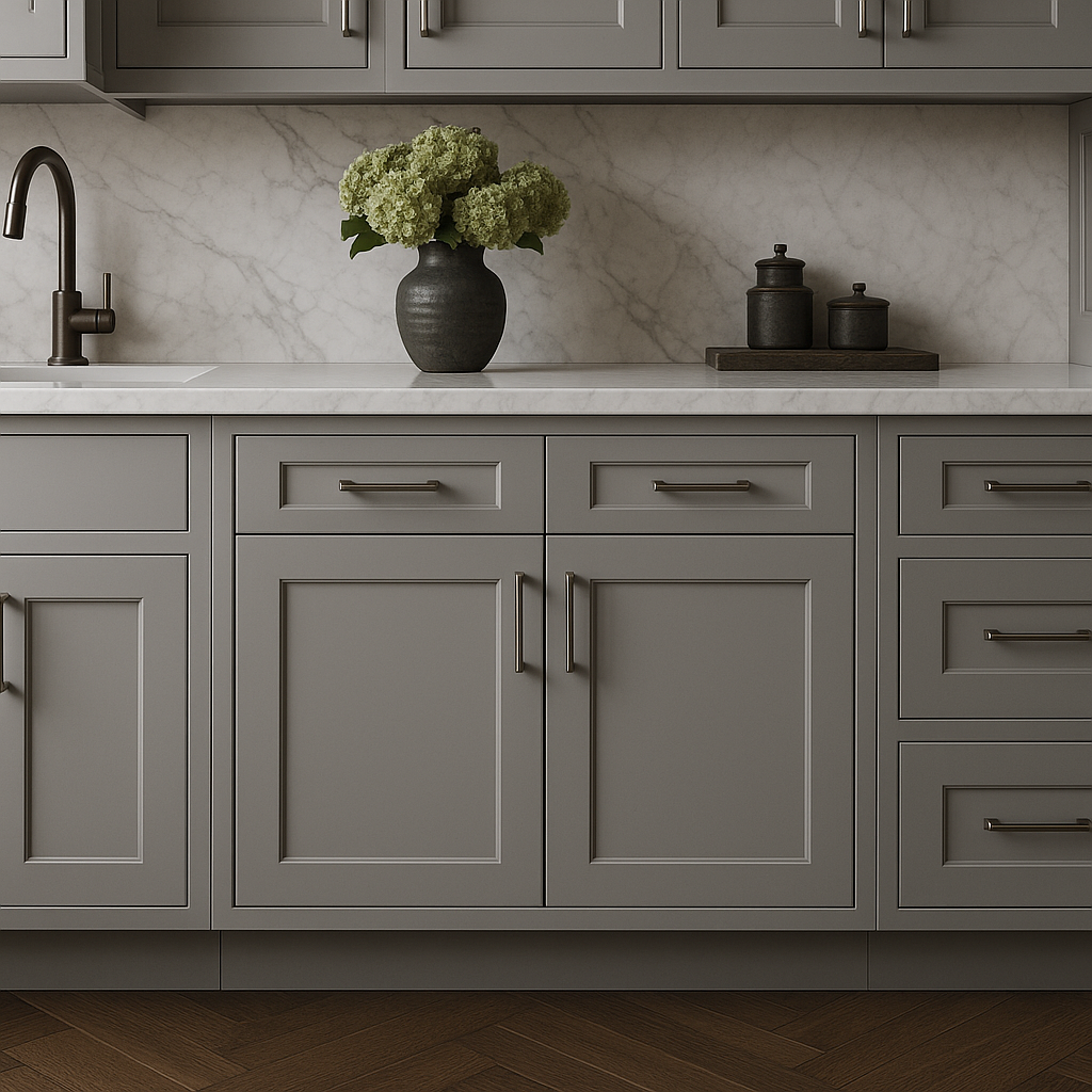 MILL'S PRIDE Richmond Vesuvius Gray Shaker Base Kitchen Cabinet - 36 in W x 24 in D x 34.5 in H
