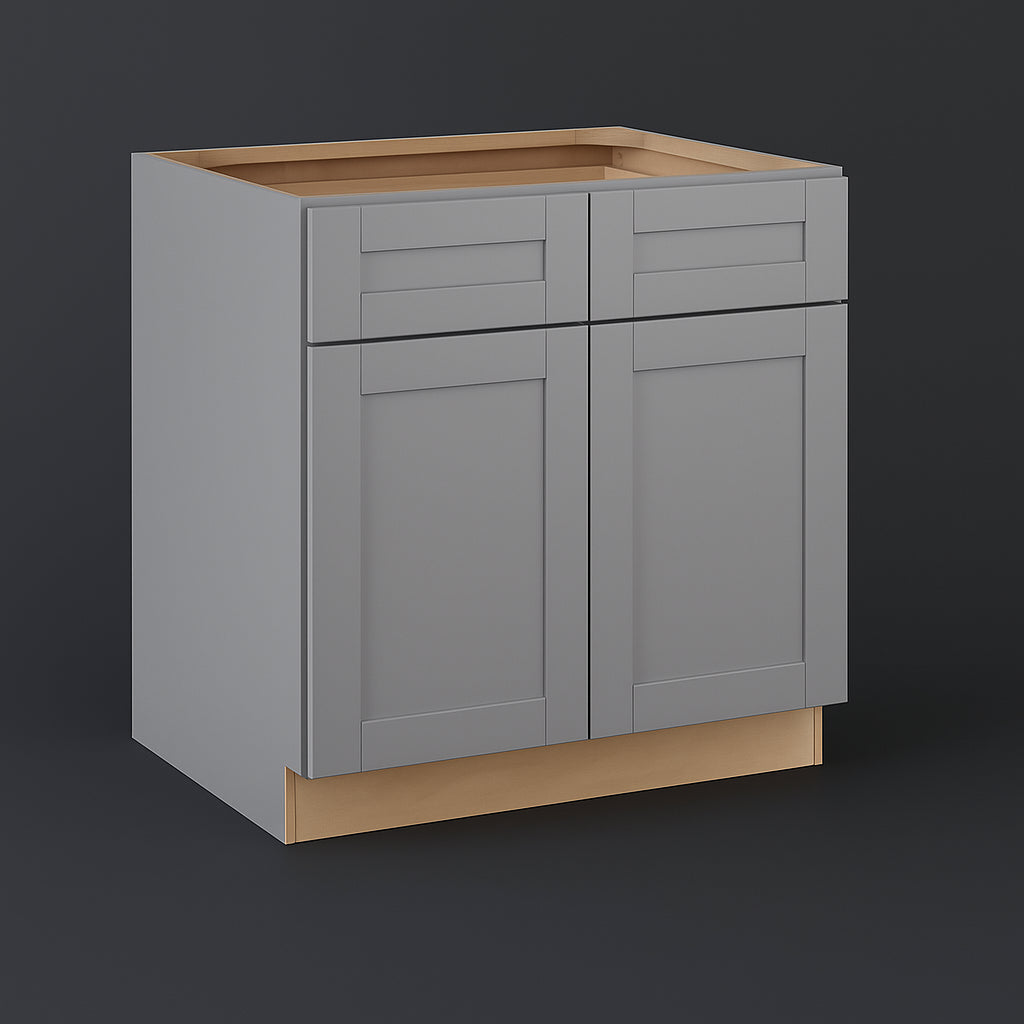 MILL'S PRIDE Richmond Vesuvius Gray Shaker Base Kitchen Cabinet - 36 in W x 24 in D x 34.5 in H