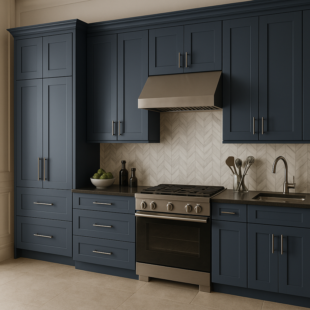 MILL'S PRIDE Valencia Blue Shaker Wall Kitchen Cabinet - 30" W x 12" D x 42" H
