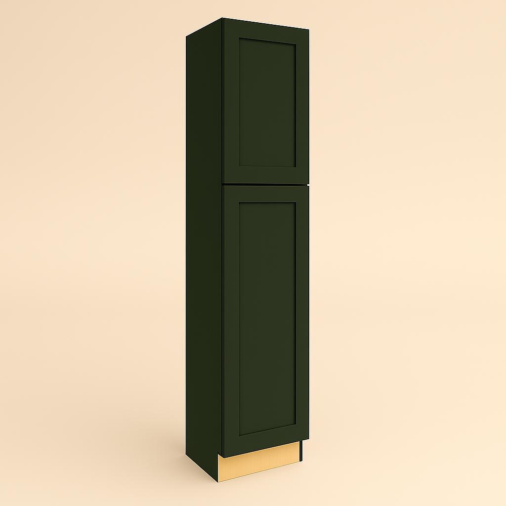 Hampton Bay Avondale 18 in. W x 24 in. D x 90 in. H Ready to Assemble Plywood Shaker Pantry Kitchen Cabinet in Fern Green