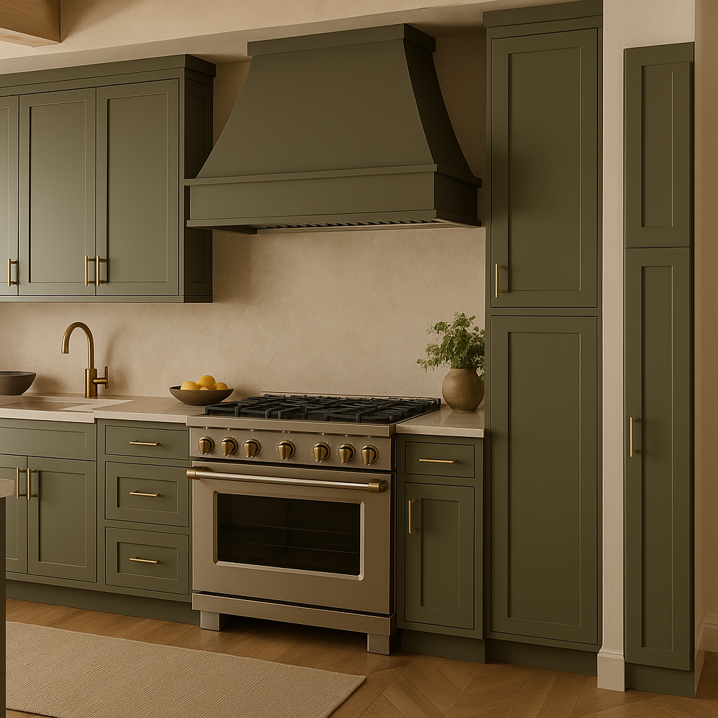 Hampton Bay Avondale 18 in. W x 24 in. D x 90 in. H Ready to Assemble Plywood Shaker Pantry Kitchen Cabinet in Fern Green