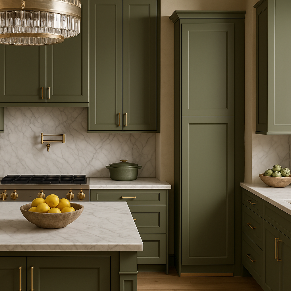 Hampton Bay Avondale 18 in. W x 24 in. D x 96 in. H Shaker Pantry Cabinet in Fern Green