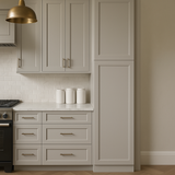 Hampton Bay Avondale Shaker Pantry Kitchen Cabinet, Dove Gray, 18x24x90 in.