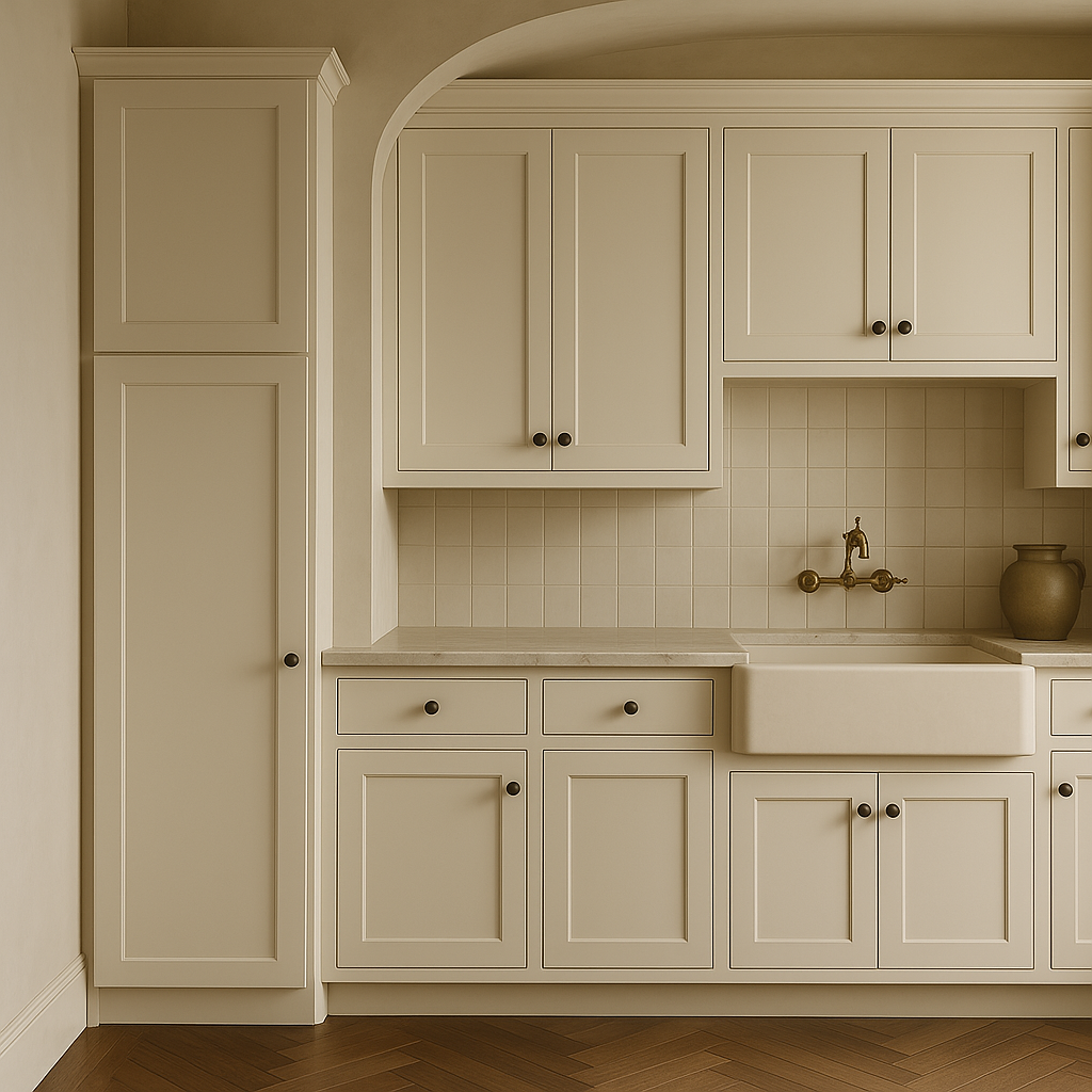 Hampton Bay Avondale 18 in. W x 24 in. D x 84 in. H Ready to Assemble Shaker Pantry Cabinet in Antique White
