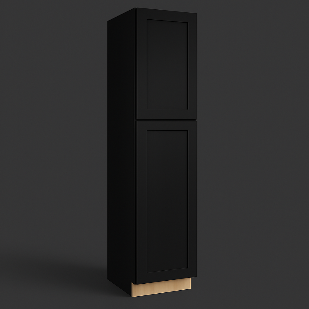 Hampton Bay Avondale 18 in. W x 24 in. D x 90 in. H Ready to Assemble Shaker Pantry Cabinet in Raven Black