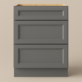 PELHAM & WHITE Keyport Shaker Gray Drawer Base Kitchen Cabinet - 24 in.