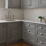 PELHAM & WHITE Keyport Shaker Gray Drawer Base Kitchen Cabinet - 24 in.