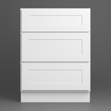 HOMEIBRO Shaker White Plywood Kitchen Cabinet with 3 Drawers - 21 in. W x 24 in. D x 34.5 in. H