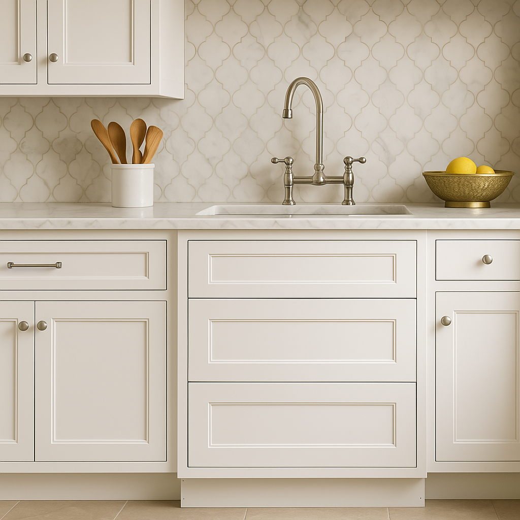 HOMEIBRO Shaker White Plywood Kitchen Cabinet with 3 Drawers - 21 in. W x 24 in. D x 34.5 in. H