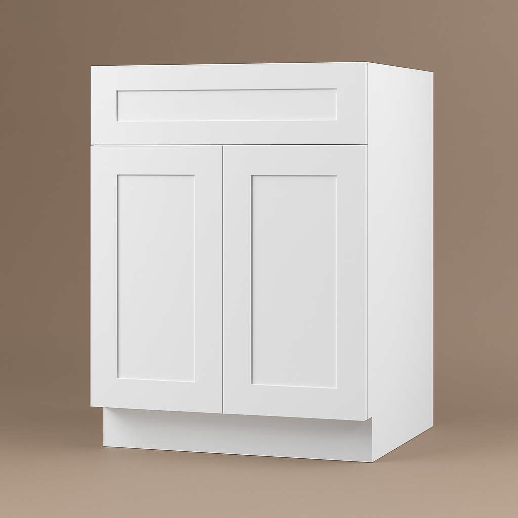 Plywell Ready to Assemble Shaker Base Cabinet with 2-Door and 1 Drawer in White
