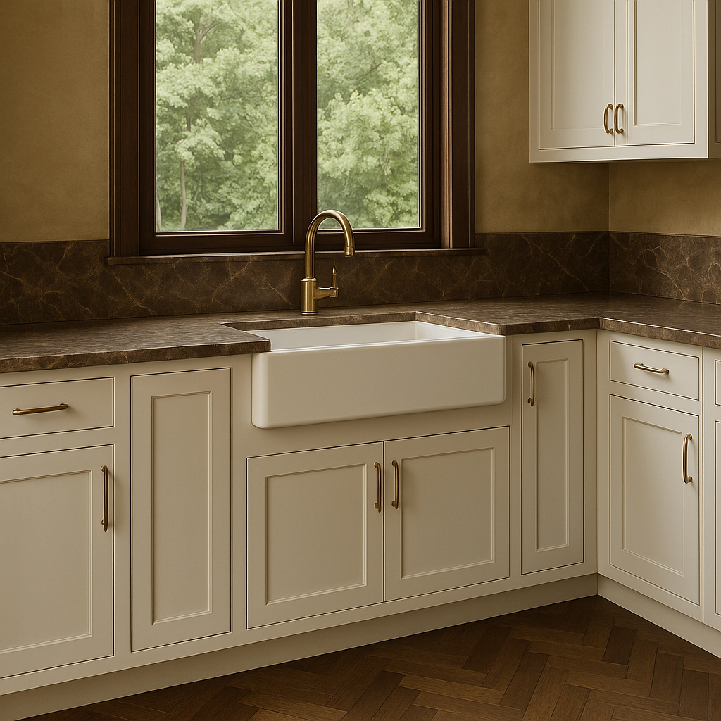 HOMLUX Shaker White Farm Sink Base Cabinet - Ready to Assemble