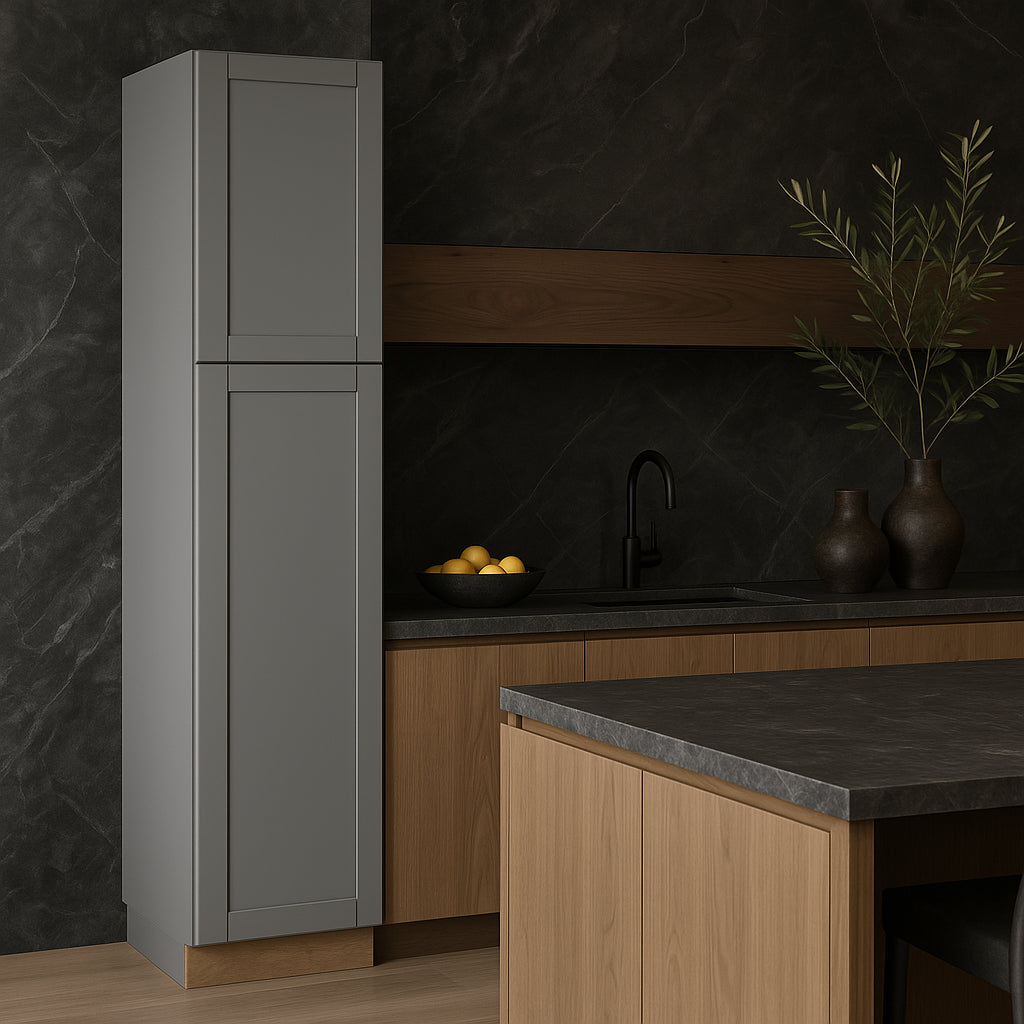 MILL'S PRIDE Richmond Vesuvius Gray Shaker Pantry Cabinet - Ready to Assemble