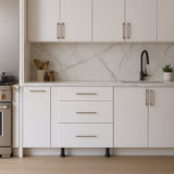 Cambridge Radiance White Gloss Slab Drawer Base Kitchen Cabinet