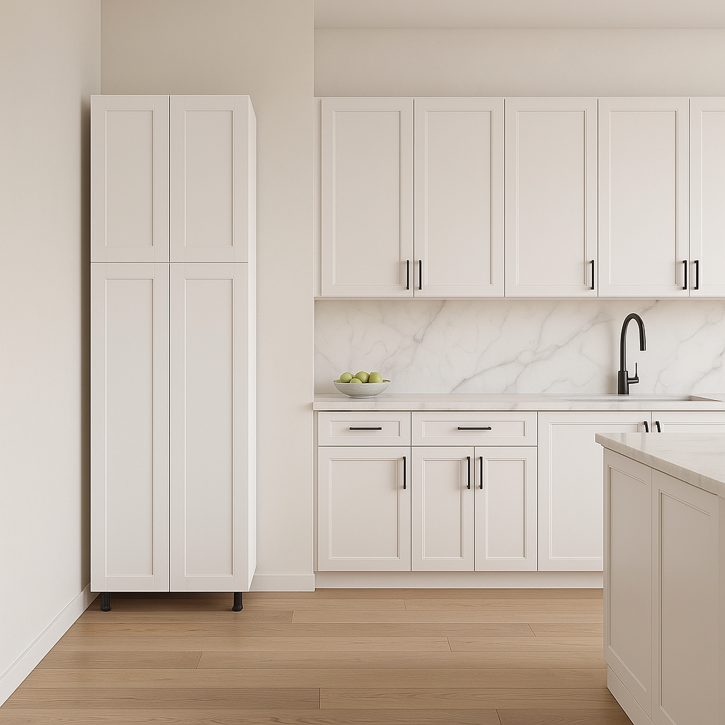 Cambridge Everest 30 in. W x 24 in. D x 84 in. H Ready to Assemble Shaker Pantry Kitchen Cabinet in White