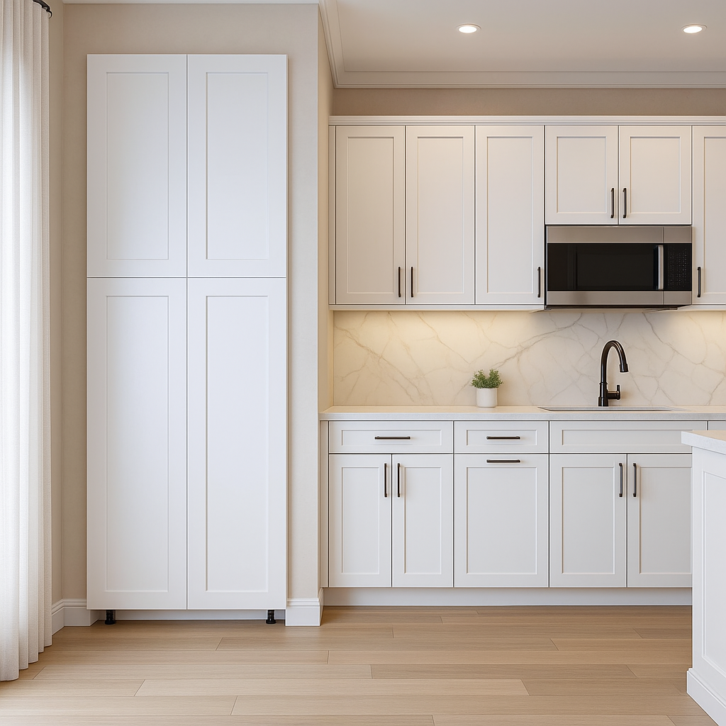 Cambridge Everest Shaker Pantry Kitchen Cabinet, 24x24x84, White