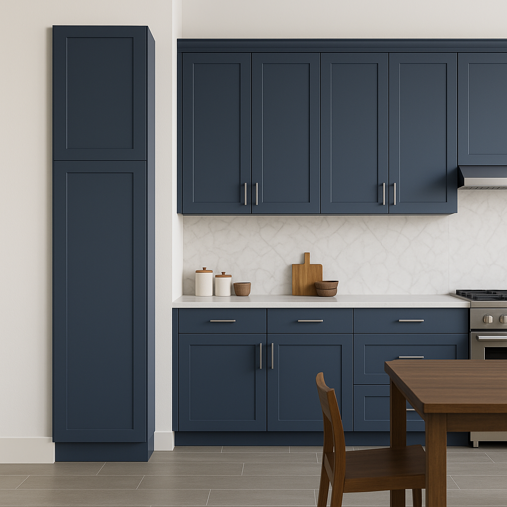 MILL'S PRIDE Valencia Blue Shaker Pantry Cabinet - 18" W x 24" D x 90" H