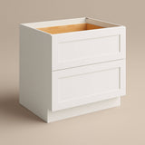 CASAINC 36" White Shaker Kitchen Cabinet with 2 Drawers