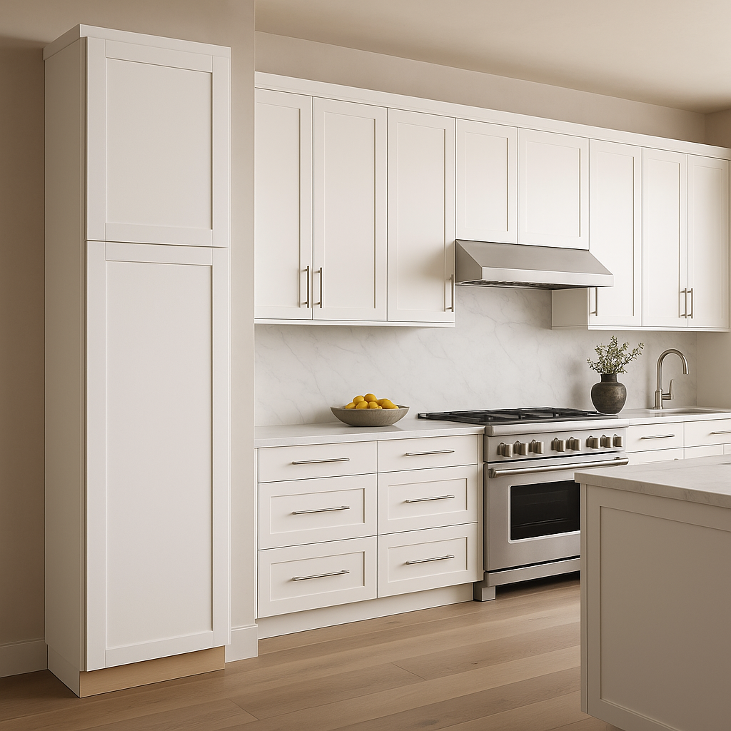 MILL'S PRIDE Richmond Verona White Shaker Pantry Cabinet, 18x24x96 in