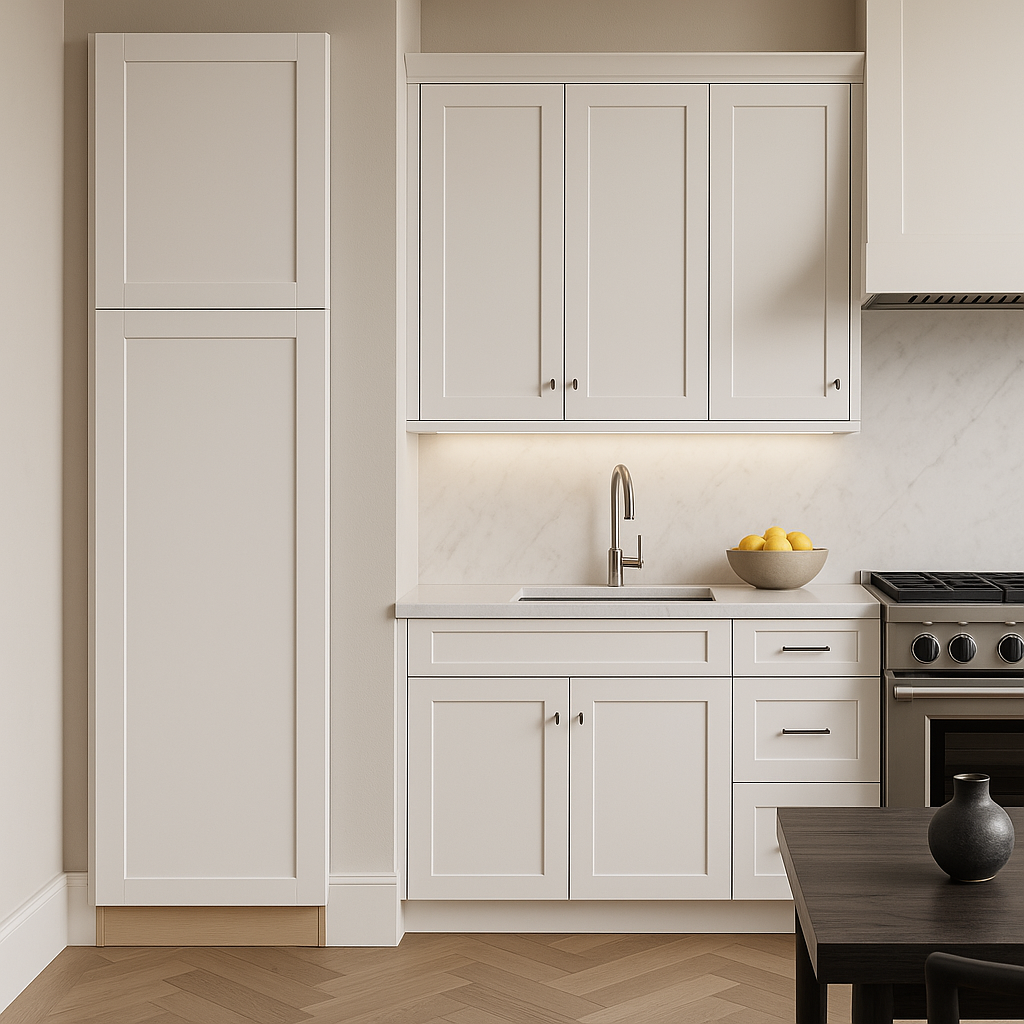 MILL'S PRIDE Richmond Verona White Shaker Pantry Cabinet, 18x24x96 in