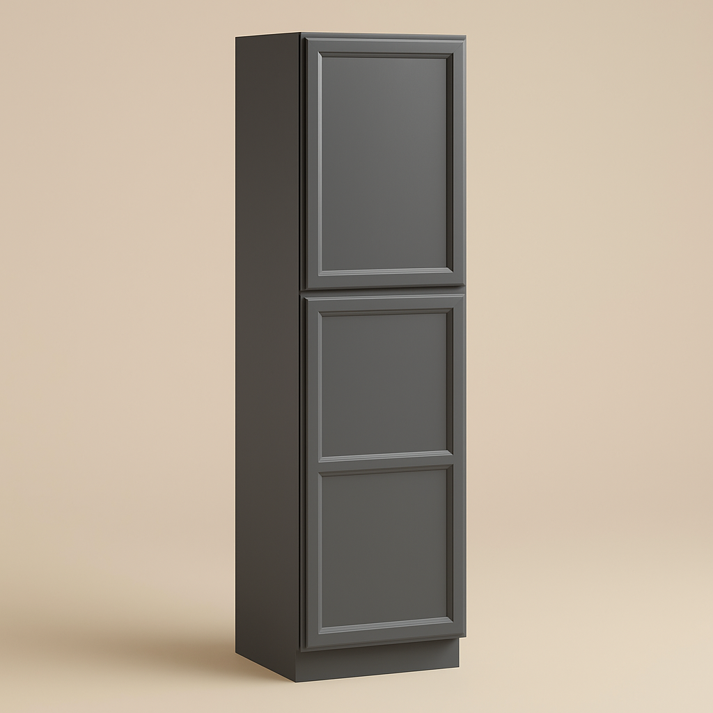 PELHAM & WHITE Keyport Shaker Pantry Kitchen Cabinet, Charcoal Gray, Tool-Free Assembly