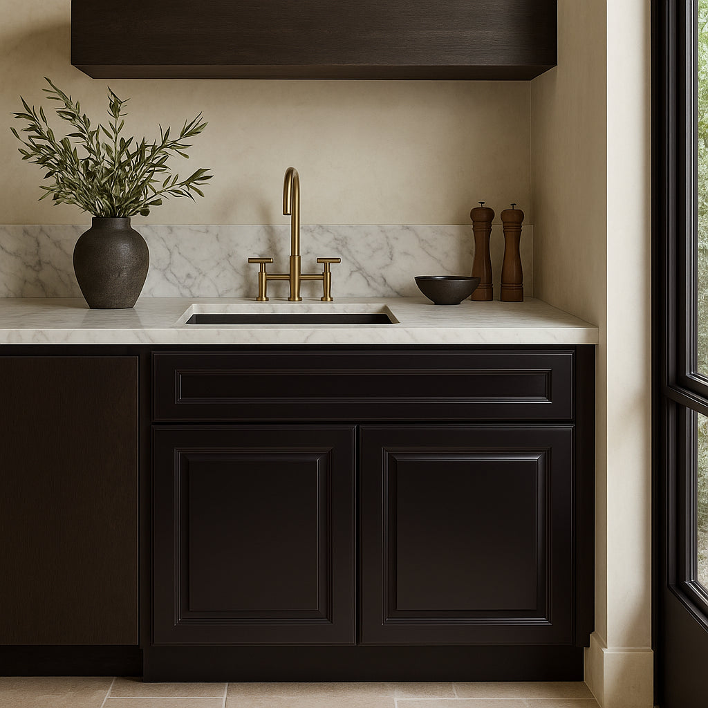 LIFEART CABINETRY Newport Ready to Assemble Base Cabinet, Dark Espresso