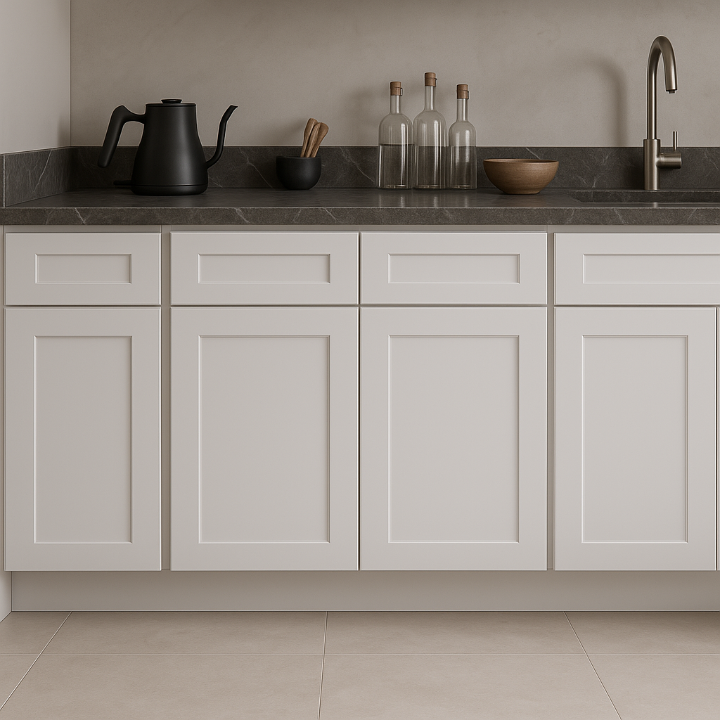 HOMEIBRO Shaker Dove Plywood Base Kitchen Cabinet with 2 Drawers and 2 Doors