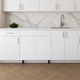 Cambridge Radiance 36 in. Ready to Assemble Slab Base Kitchen Cabinet in White Gloss
