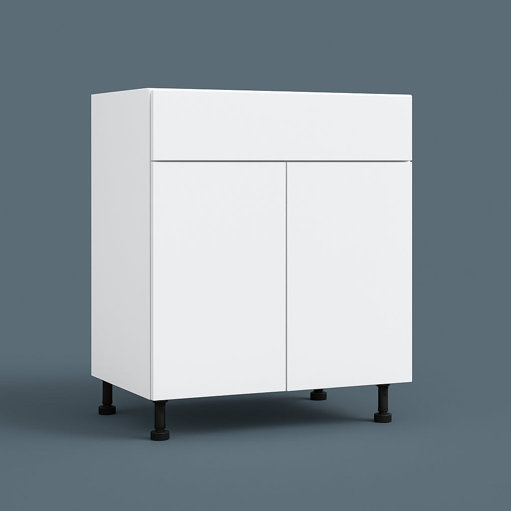 Cambridge Radiance 36 in. Ready to Assemble Slab Base Kitchen Cabinet in White Gloss