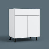 Cambridge Radiance 36 in. Ready to Assemble Slab Base Kitchen Cabinet in White Gloss
