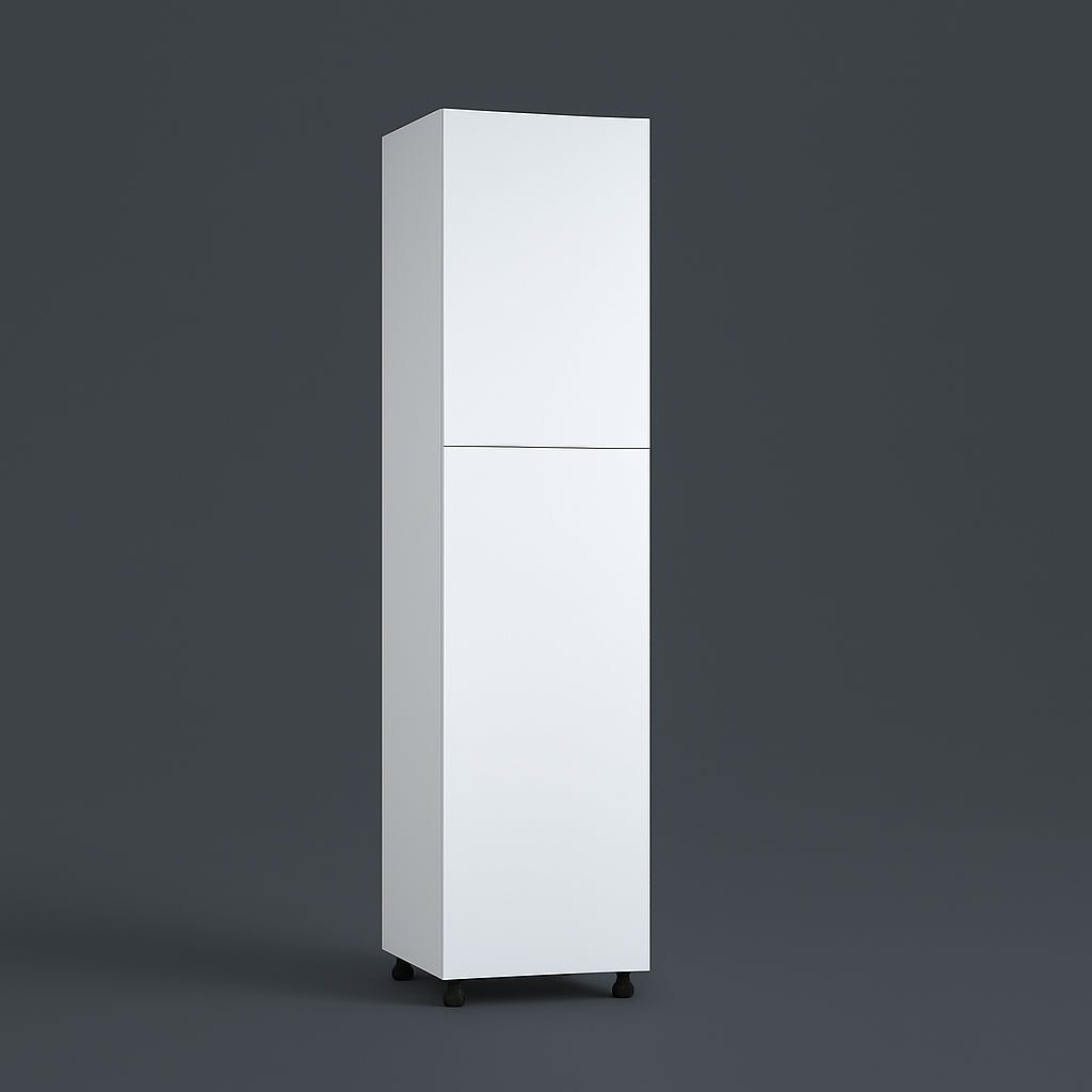 Cambridge Radiance White Gloss Slab Pantry Kitchen Cabinet, Ready to Assemble