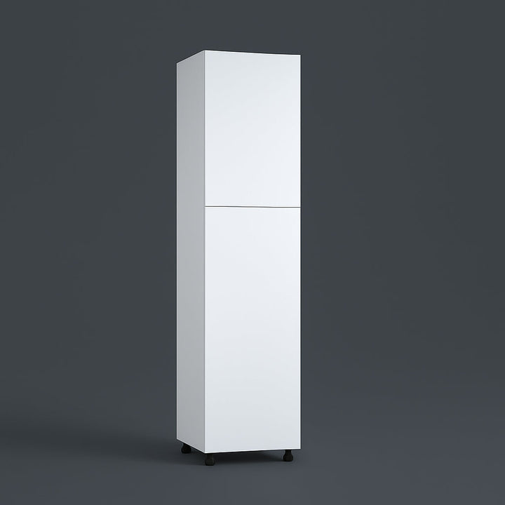 Cambridge Radiance White Gloss Slab Pantry Kitchen Cabinet, Ready to Assemble