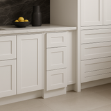 Bremen Cabinetry Shaker Base Drawer Cabinet with 3 Drawers in White