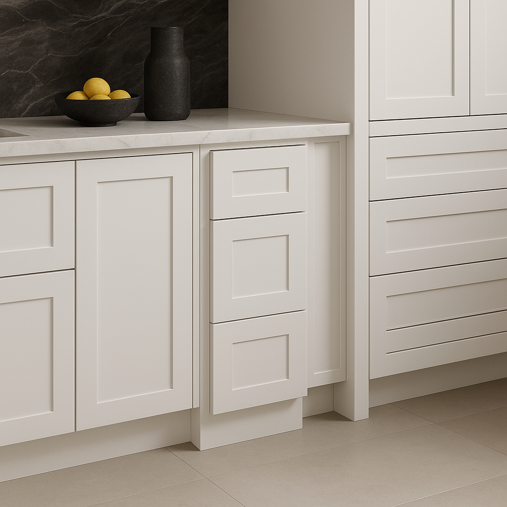 Bremen Cabinetry Shaker Base Drawer Cabinet with 3 Drawers in White