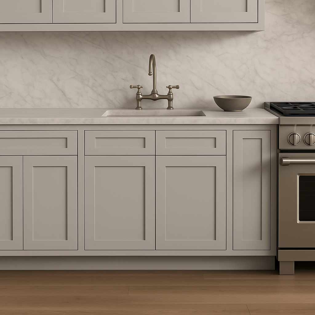 HOMEIBRO Shaker Dove Plywood Base Kitchen Cabinet with 2 Drawers and 2 Doors
