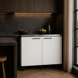 Adrinfly Freestanding Utility Base Cabinet with Stainless Steel Countertop and Door