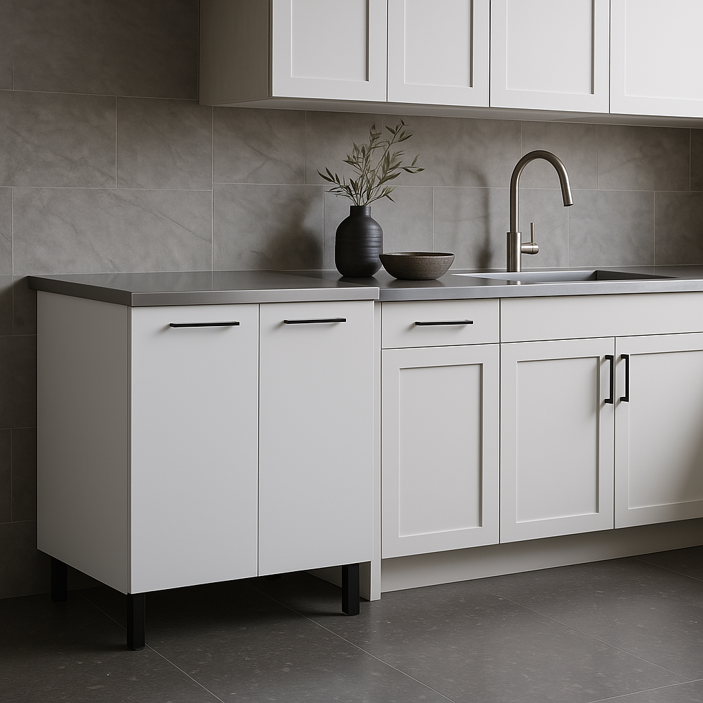 Adrinfly Freestanding Utility Base Cabinet with Stainless Steel Countertop and Door