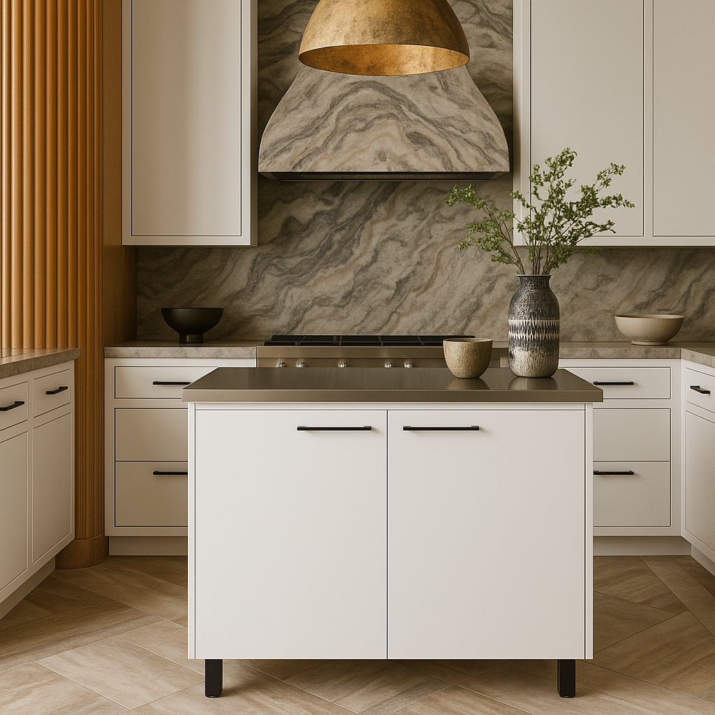 Adrinfly Freestanding Utility Base Cabinet with Stainless Steel Countertop and Door