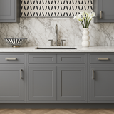 HOMEIBRO Newport Sink Base Grey 2-Door Cabinet - Shaker Style, 30 in. W x 24 in. D x 34.5 in. H
