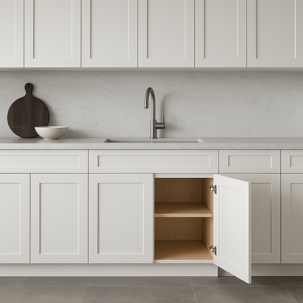 Bremen Cabinetry Shaker Base Cabinet with 2 Doors and 1 Drawer in White