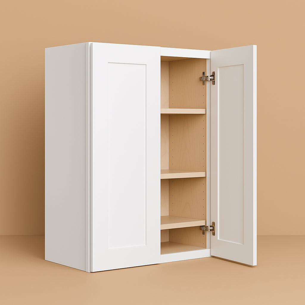 Bremen Cabinetry Shaker Wall Cabinet with Adjustable Shelves, White