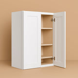 Bremen Cabinetry Shaker Wall Cabinet with Adjustable Shelves, White
