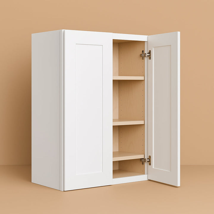 Bremen Cabinetry Shaker Wall Cabinet with Adjustable Shelves, White