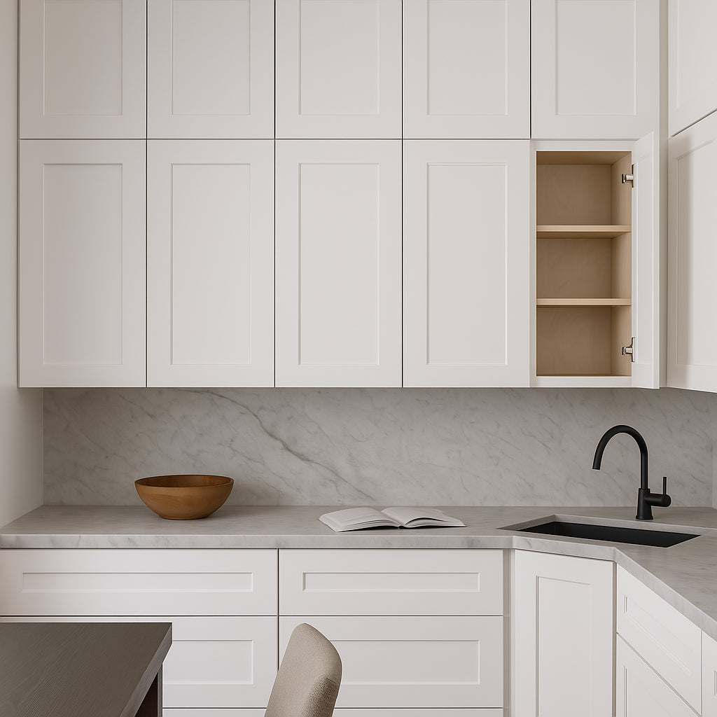 Bremen Cabinetry Shaker Wall Cabinet with Adjustable Shelves, White