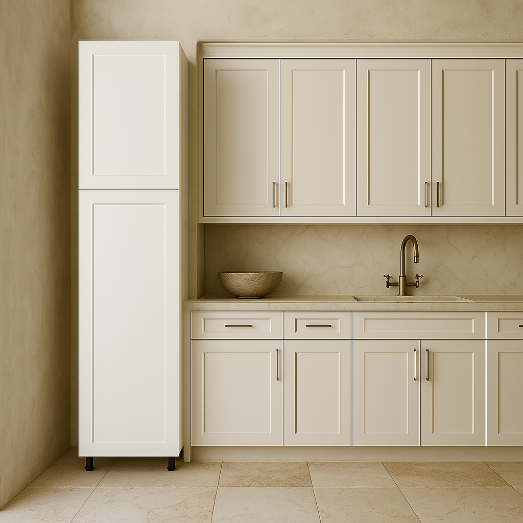 Cambridge Everest White Shaker Pantry Kitchen Cabinet, 18 in. W x 24 in. D x 90 in. H