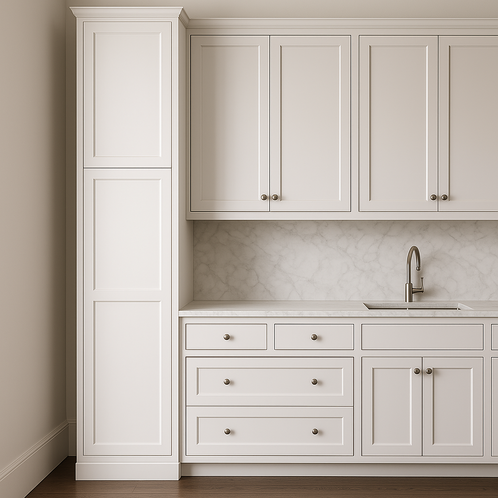 PELHAM & WHITE Keyport Shaker Pantry Cabinet - 18" W x 24" D x 96" H, White
