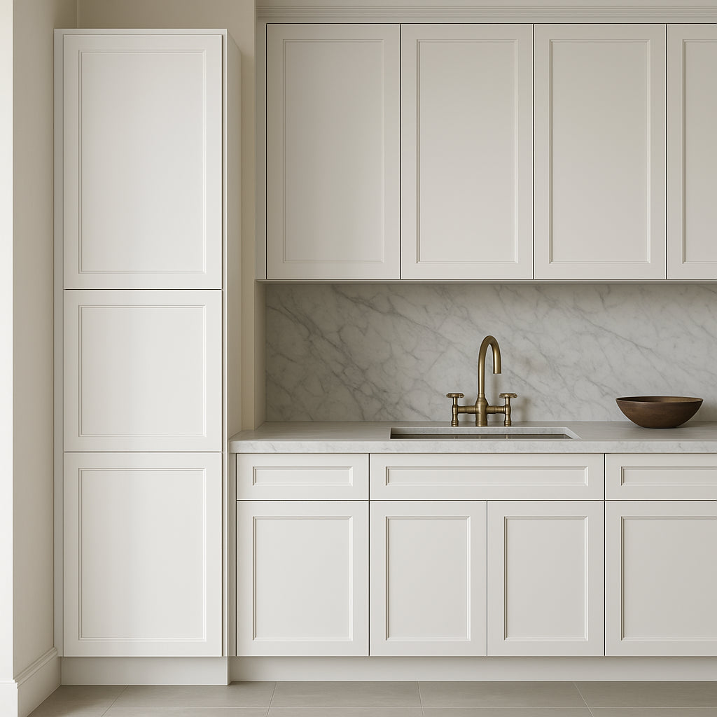 PELHAM & WHITE Keyport Shaker Pantry Cabinet - 18" W x 24" D x 96" H, White