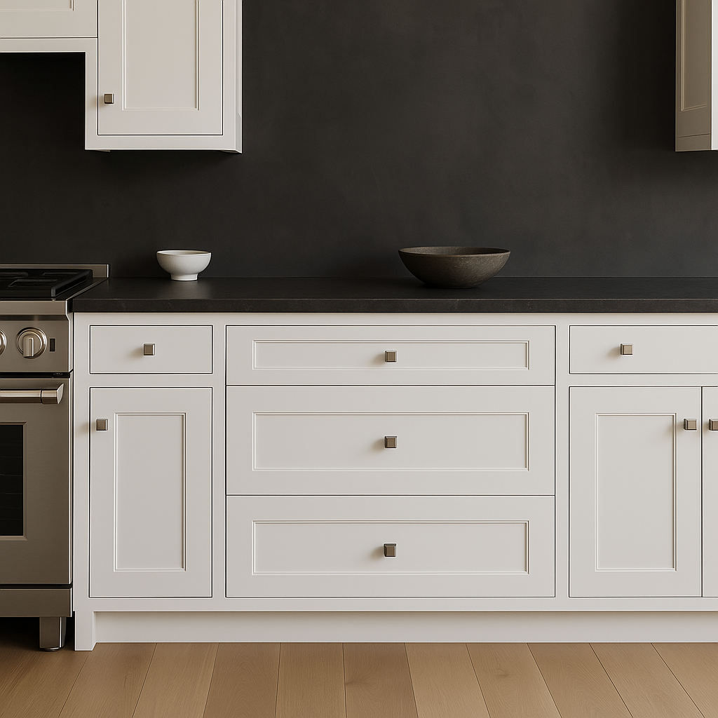 HOMLUX Ready-to-Assemble Shaker White Kitchen Cabinet with 3 Drawers
