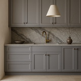 HOMEIBRO Shaker Gray Plywood Kitchen Cabinet with 3 Drawers - 36 in. W x 24 in. D x 34.5 in. H